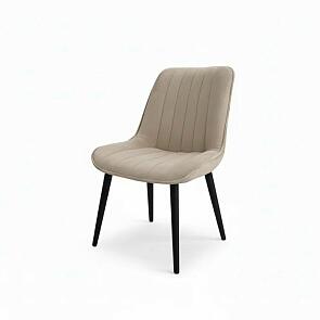 Стул Премьер черный матовый (Velutto 07 бежевый)