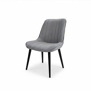 Стул Премьер черный матовый (Velutto 52 серый)