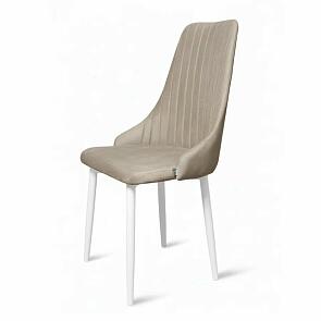 Стул Прованс белый матовый (Velutto 07 бежевый)