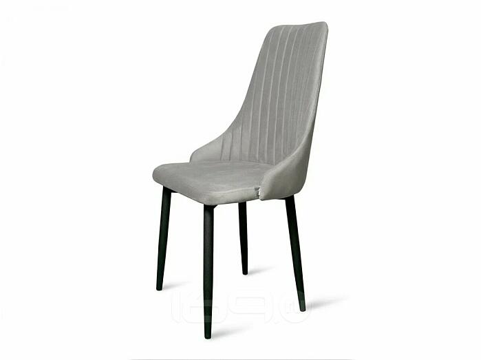Стул Прованс черный матовый (Velutto 52 серый)
