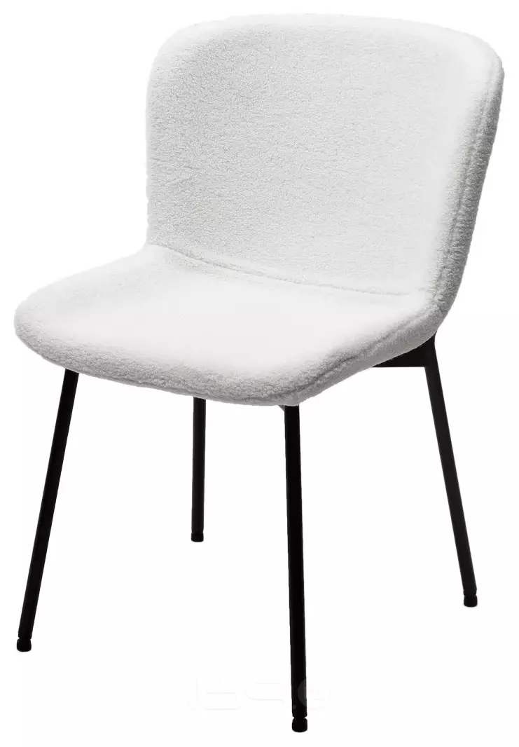 Стул RIYA UF992-01 Белый, teddy / черный каркас