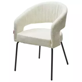 Стул SNUG 3018-01 белый, шенилл / черный каркас