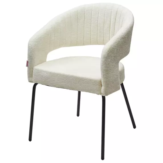 Стул SNUG 3018-01 белый, шенилл / черный каркас