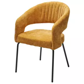 Стул SNUG 3018-08 горчичный, шенилл / черный каркас