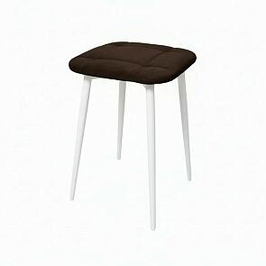 Табурет Фрея белый матовый (Velutto 24 шоколад)