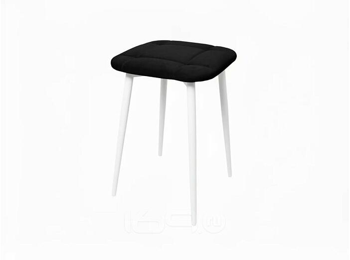 Табурет Фрея белый матовый (Velutto 34 черный)