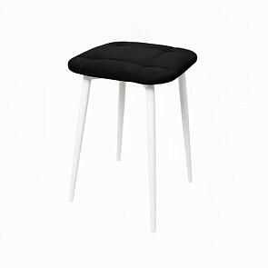 Табурет Фрея белый матовый (Velutto 34 черный)
