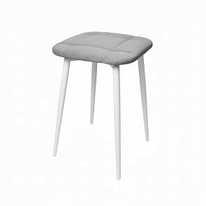 Табурет Фрея белый матовый (Velutto 52 серый)