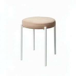 Табурет Оливия белый матовый (Velutto 07 бежевый)