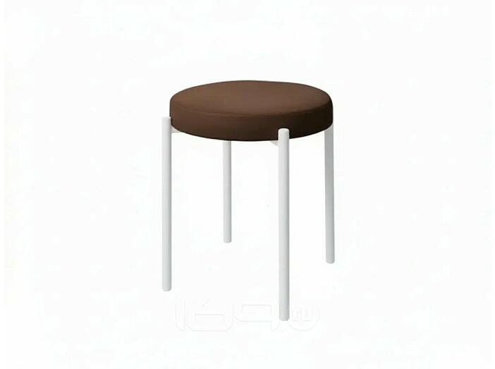 Табурет Оливия белый матовый (Velutto 24 шоколад)