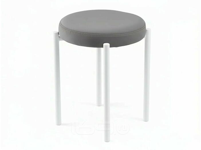 Табурет Оливия белый матовый (Velutto 32 графит)