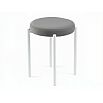 Табурет Оливия белый матовый (Velutto 32 графит)