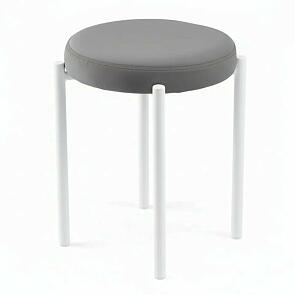 Табурет Оливия белый матовый (Velutto 32 графит)