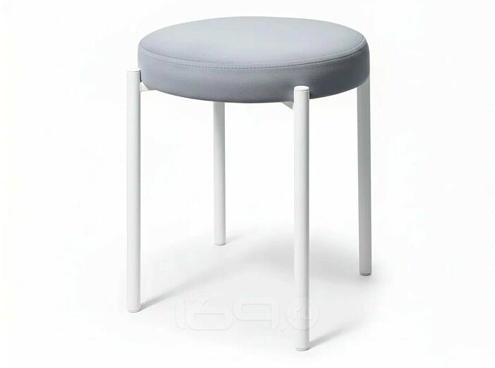 Табурет Оливия белый матовый (Velutto 52 серый)