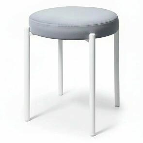 Табурет Оливия белый матовый (Velutto 52 серый)