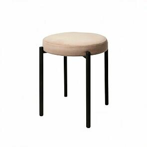 Табурет Оливия черный матовый (Velutto 07 бежевый)