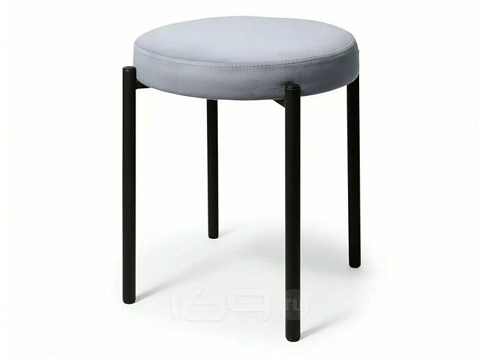 Табурет Оливия черный матовый (Velutto 52 серый)