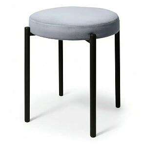 Табурет Оливия черный матовый (Velutto 52 серый)