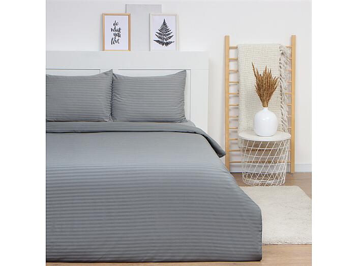 Комплект постельного белья LoveLife дуэт Gray line 143*215см-2 шт, 230*240см, 50*70см-2 шт, страйп-сатин, 100%п/э