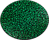 Блюдо декоративное перламутровое "Малахитовые кольца" Д450 Ш450 В60, зеленый, черный