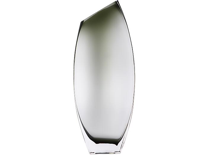 Декоративная ваза из дымчатого стекла, Д160 Ш60 В400, серый