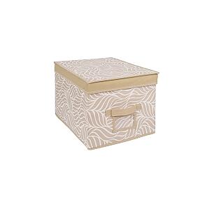 Короб для хранения "Листья", Д400 Ш300 В250, бежевый