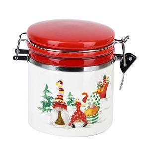 Банка для сыпучих продуктов (клипс) "Рождественские гномы", 480мл