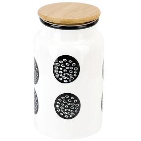 Банка для сыпучих продуктов (с бамбуковой крышкой) "Bianco i Nero" 1300 мл