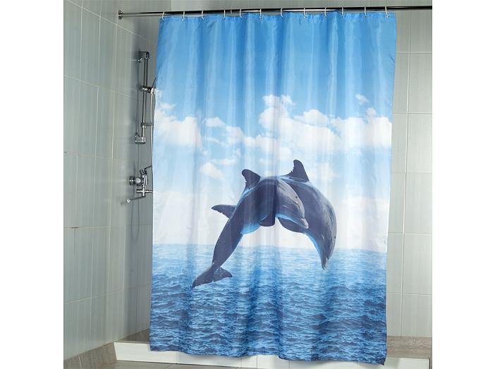 AQUARELLE Штора текстильная/ванны и душа Дуэт 180 х 200 см, цвет голубой