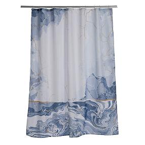 Штора текстильная/ванны и душа  Marble blue 180 х 200 см