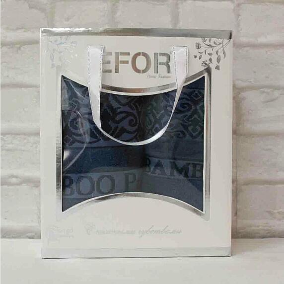 Набор полотенец EFOR PREMIUM  (2 шт) бамбук (50*90/70*140) синий
