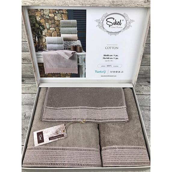 Набор полотенец SIKEL из 3-х предметов (30*50, 50*90 и 70*140) STORE GUPUR KAHVE кофейный