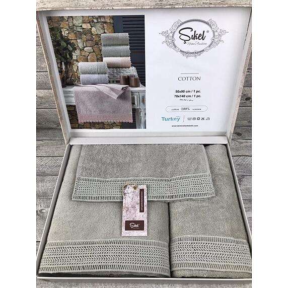Набор полотенец SIKEL из 3-х предметов (30*50, 50*90 и 70*140) STORE GUPUR YESIL зеленый