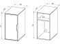 Ингар ДВ тумба 36x71x53, серо-бирюзовый