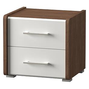 Тумба Камея 13.46 Орех Селект Каминный/Белый Глянец