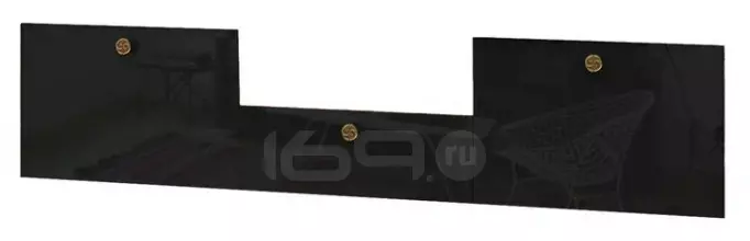 Комплект фасадов для тумбы BRASS ТВ-1 Черный глянец