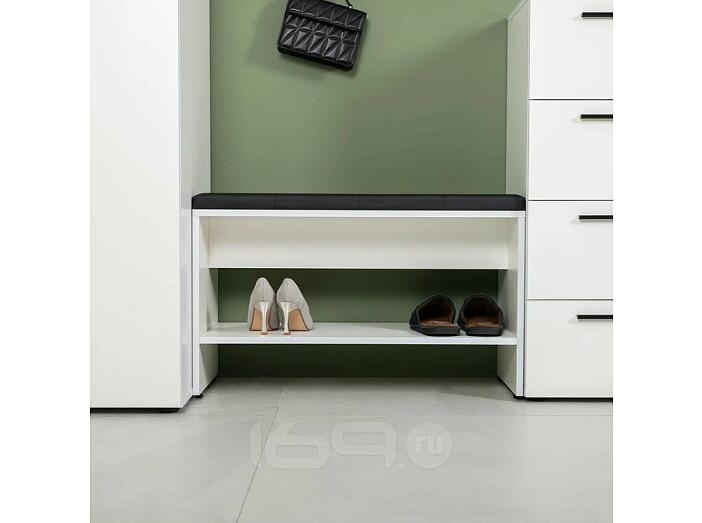 Эйр Тумба для обуви 16.130 Белый PE шагрень, Кожзам HOLST Black