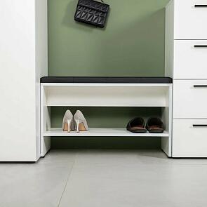 Эйр Тумба для обуви 16.130 Белый PE шагрень, Кожзам HOLST Black