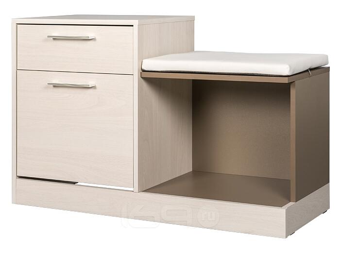 Тумба 10.93 Бритни Ясень Анкор светлый/Латте