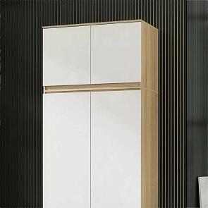 Антресоль 902x514x504 Челси Белый глянец холодный/дуб сонома ЛДСП