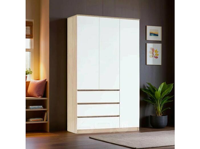 Челси Шкаф 1200 (Ш) (Белый глянец холодный, дуб сонома)