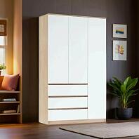 Челси Шкаф 1200 (Ш) (Белый глянец холодный, дуб сонома)