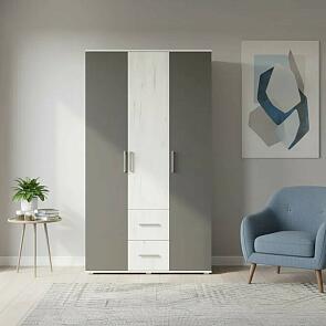 Фиеста NEW Шкаф 3-х ств (1200) без зеркала (Графит/Дуб Крафт Белый)