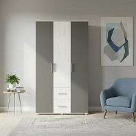 Фиеста NEW Шкаф 3-х ств (1200) без зеркала (Графит/Дуб Крафт Белый)