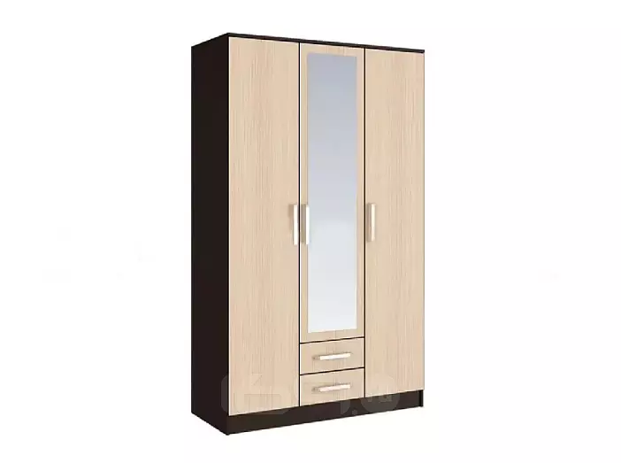 Фиеста Шкаф для одежды 3-дверный (Дуб беленый, венге)