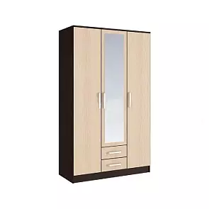 Фиеста Шкаф для одежды 3-дверный (Дуб беленый, венге)