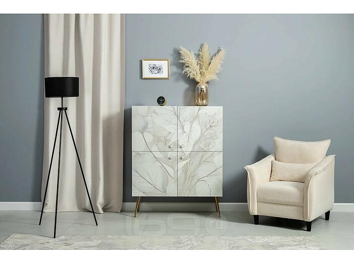 Флоу Шкаф 16.329 Кашемир 5981 BS, Белый PE шагрень