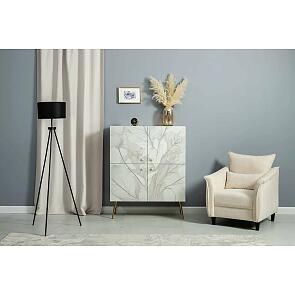 Флоу Шкаф 16.329 Кашемир 5981 BS, Белый PE шагрень