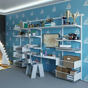 Парта в детскую комнату белая 1560*450*2050