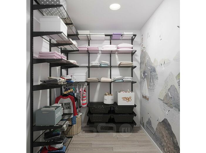 Система для хранения детских вещей черная 1560*450*2050